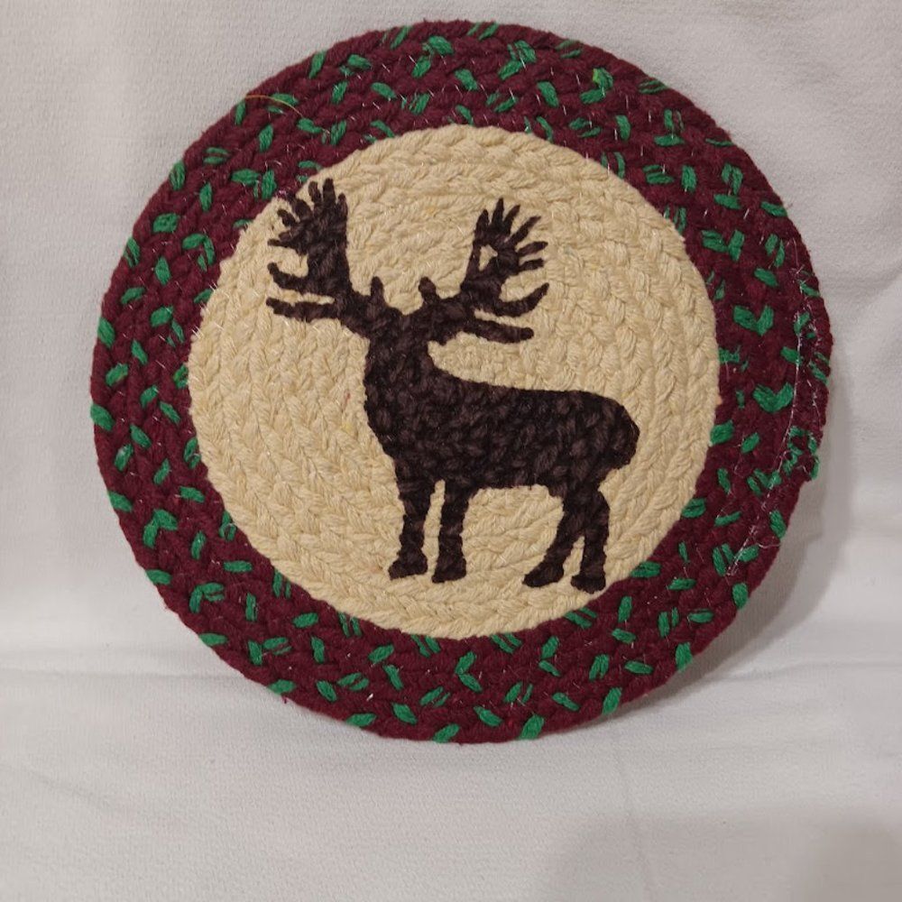 Woodland Creek Braided Trivets Set of 2 Moose NOWT